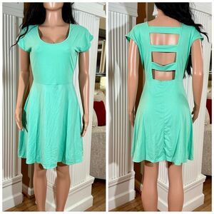 Super soft mint open ladder back dress